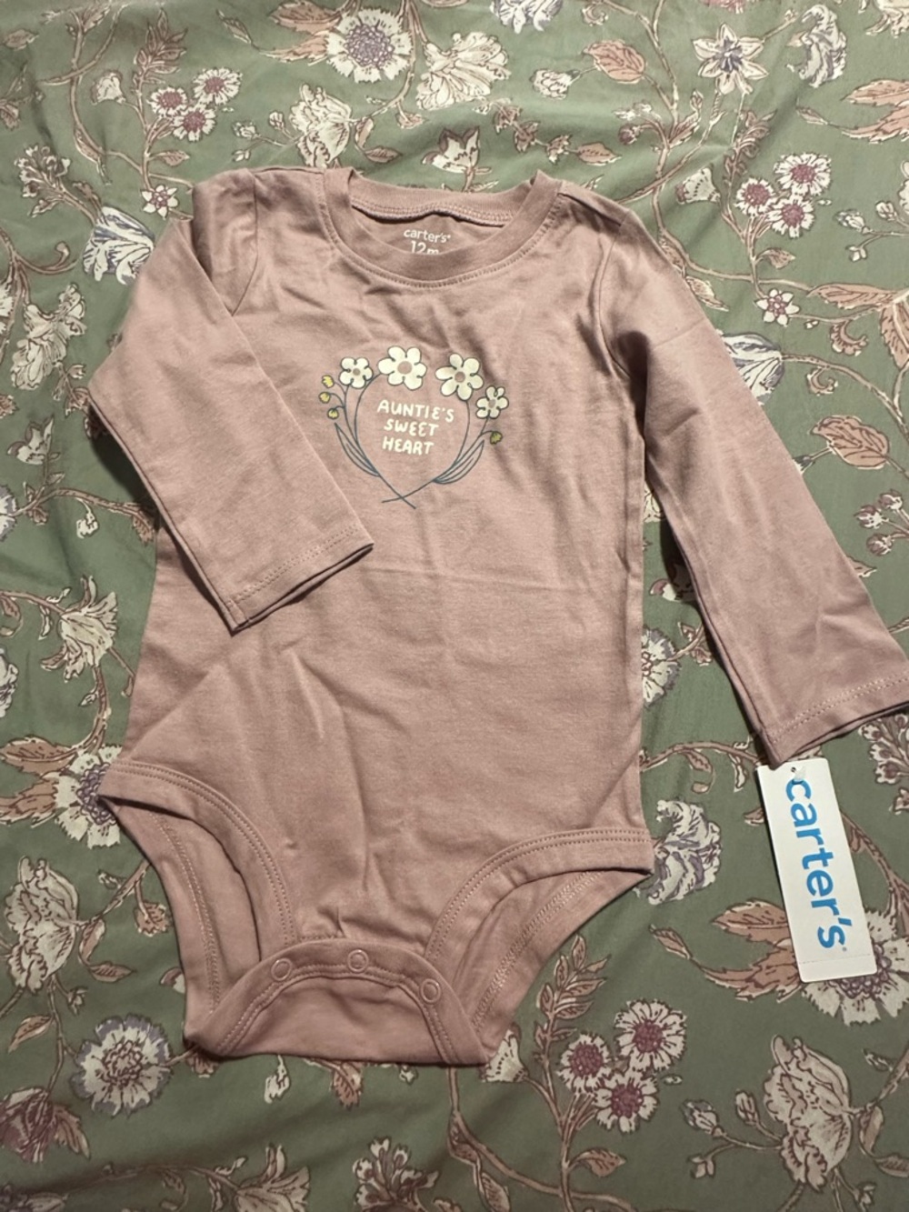 Baby Girl Long Sleeve Onesie 12M NWT